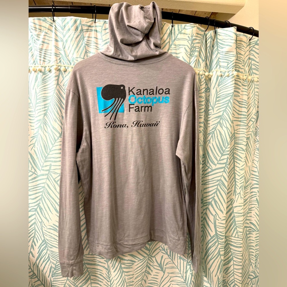 Hooded Zipper Tee—Kanaloa Octopus Farm, Kona Hawaii